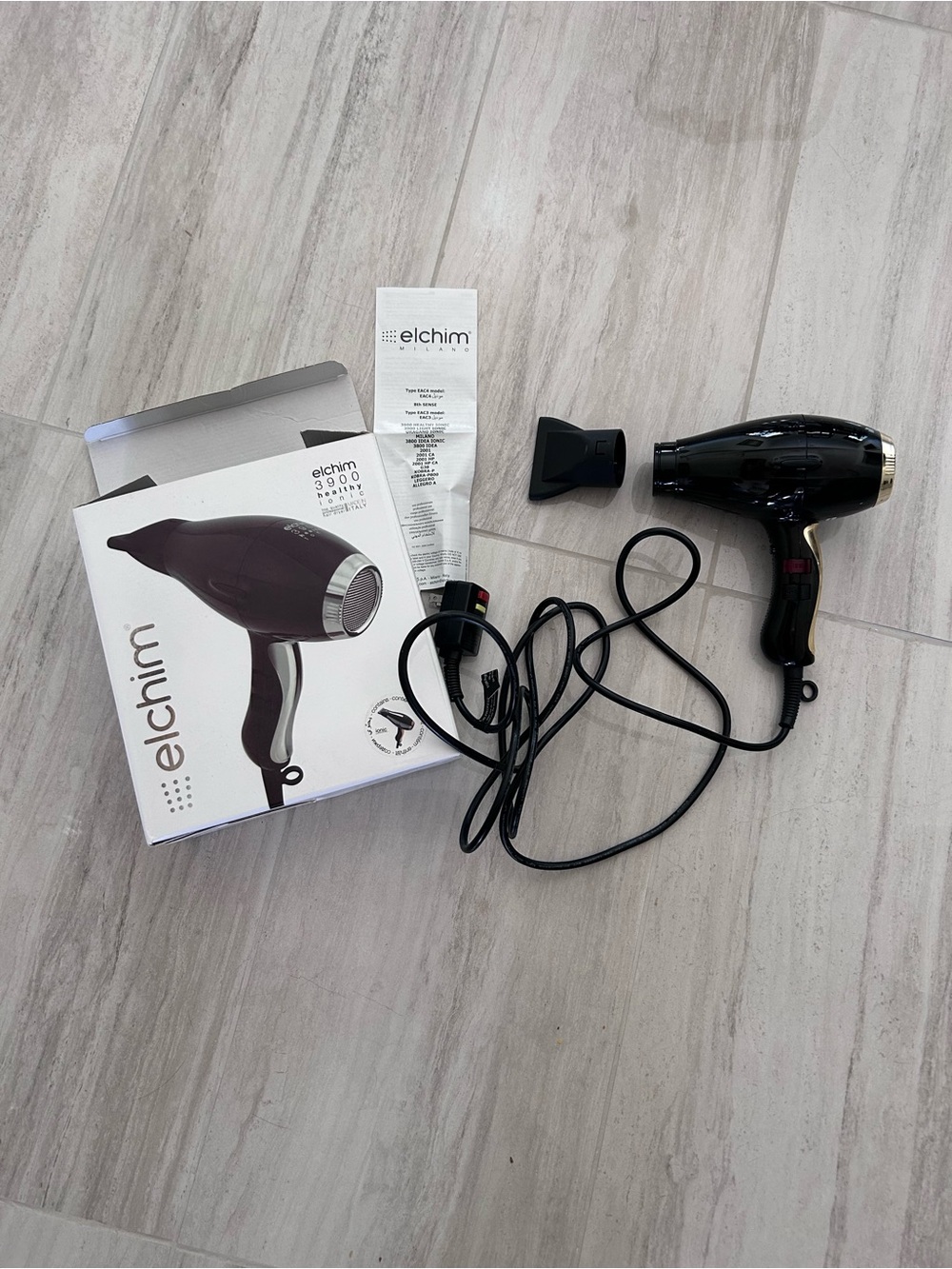 Elchim 3900 Healthy Ionic Hair Dryer Black & Gold